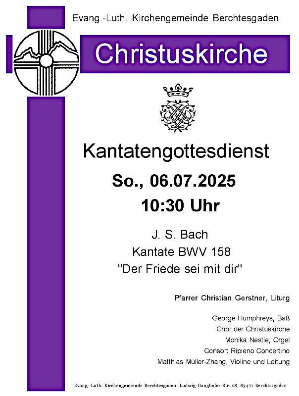 Einladung zum Kantatengottesdienst