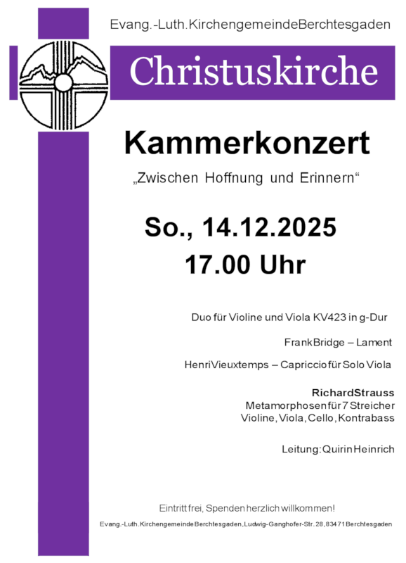 Einladung zum Kammerkonzert