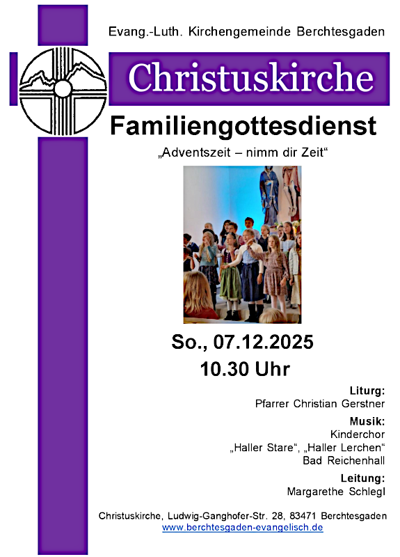Einladung zum Familöiengottesdienst am 7.12.25