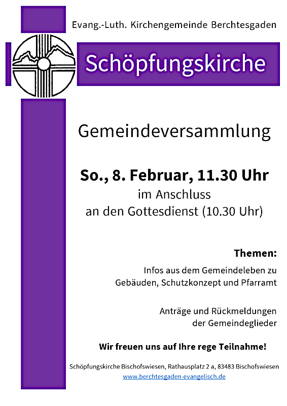 Einladung zur Gemeindeversammlung