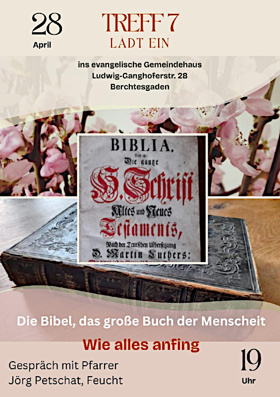 Einladung zum Treff-7-Vortrag über die Bibel