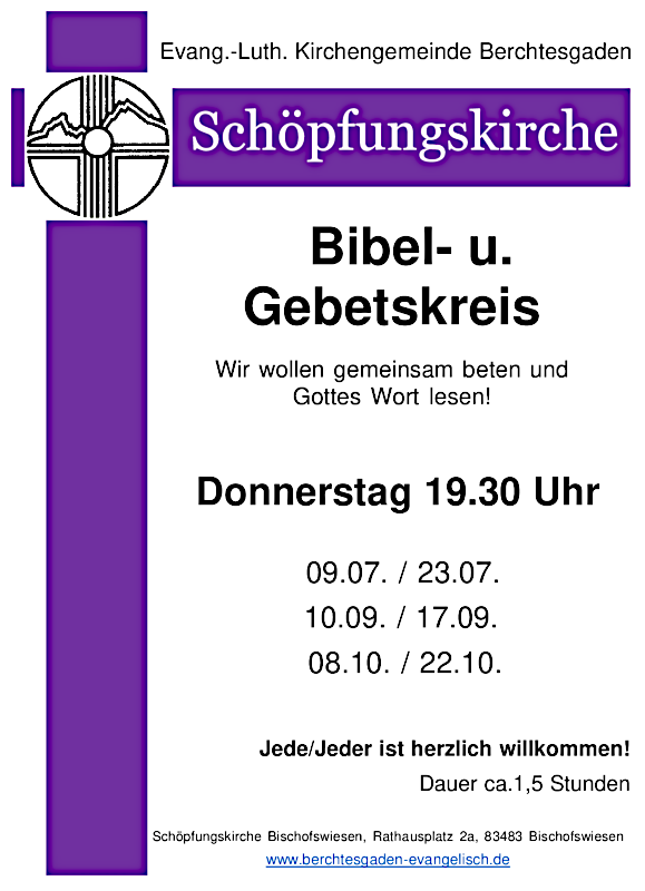 Einladung zum Bibel- und Gebetskreis