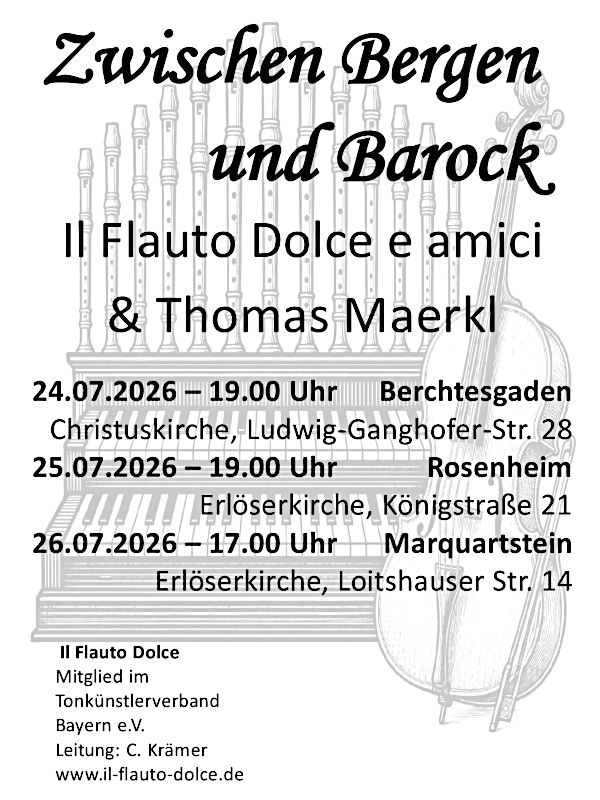 Einladung zum Konzert Il Flauto Dolce e Amici