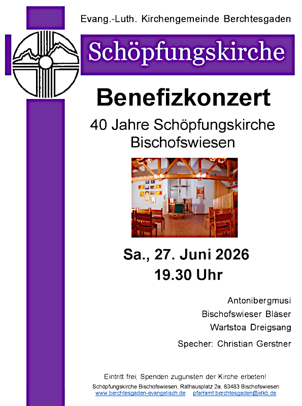 Einladung zum Konzert zum Benefizkonmzert für das Gemeindefest