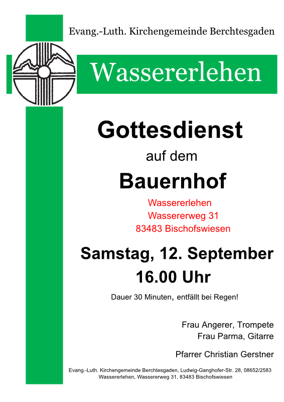 Einladung zum Bauernhof-Gottesdienst